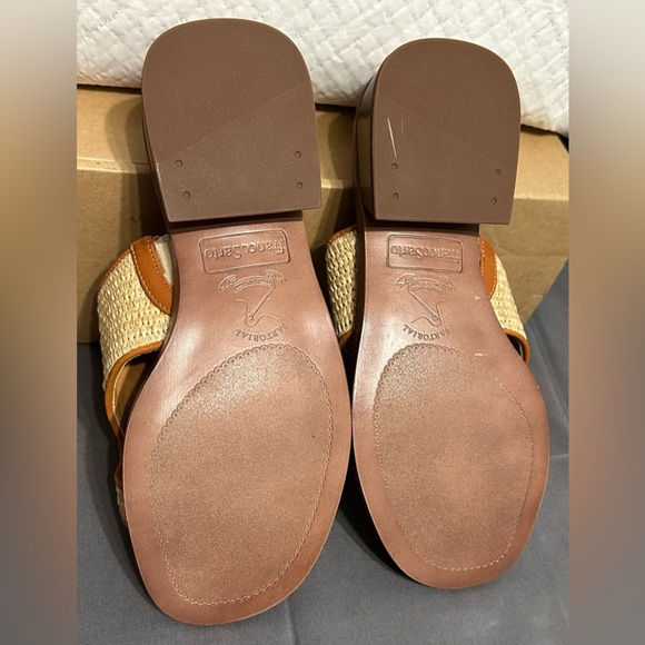Franco Sarto Sia Slide Sandals in Natural Beige Raffia - Picture 3 of 8